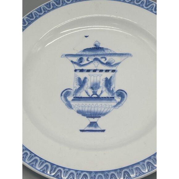 vintage accent set of 2 collector plate white blue embossed tea pot 10.5" READ - Picture 3 of 10